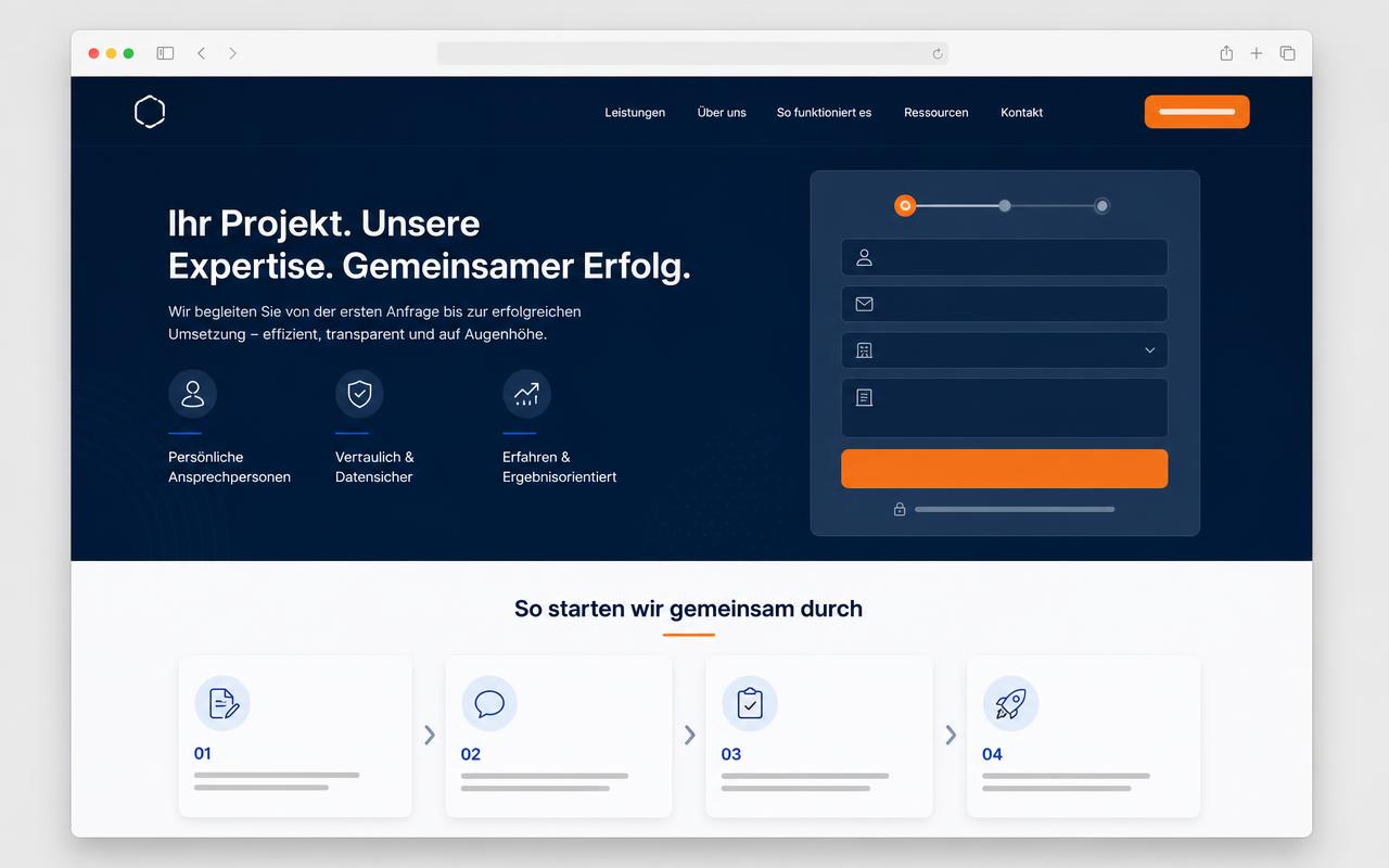 Vorschau der Referenz-Website Lead Conversion Hub